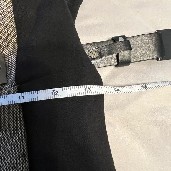 Vince Camuto Black and Tan Midi Button Belt Dress 2 - Picture 7 of 10